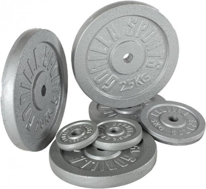 Image du produit Gorilla Sports Poids plaque argent coulé 0,5-30 KG (1 x 5 kg)