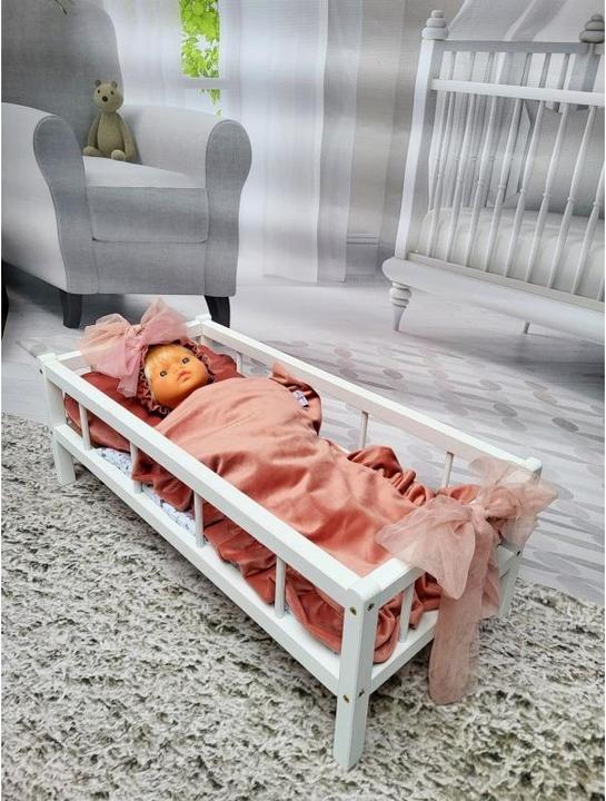 Image du produit Holzecke Lit 2 en 1 - Berceau XXL pour poupées avec literie 3 pièces