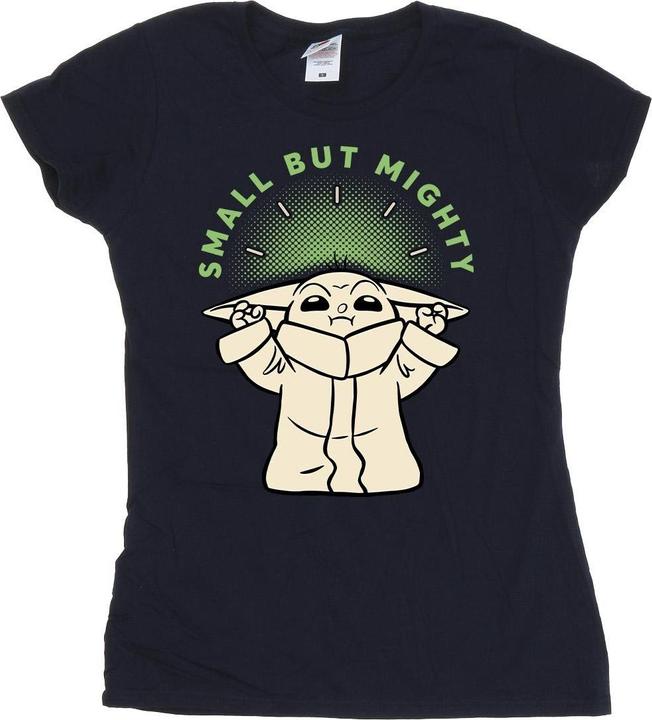 Actual product image Star Wars Womens/Ladies The Mandalorian Small But Mighty Grogu Cotton T-Shirt (S)