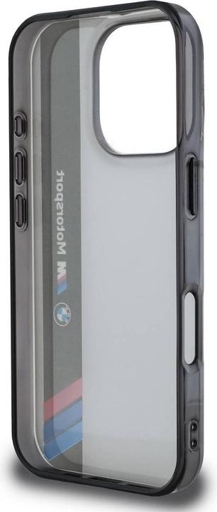 Actual product image BMW BMHCP16X23HTFEG iPhone 16 Pro Max 6.9" szary/grey hardcase Motosport IML Vertical Stripe (Apple iPhone 16 Pro Max)