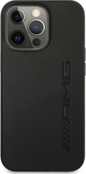 Produktbild Mercedes AMG AMHCP14LDOLBK iPhone 14 Pro 6,1" czarny/black hardcase Leather Hot Stamped (Apple iPhone 14 Pro)