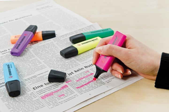Produktbild STABILO BOSS ORIGINAL Textmarker (Pink, Gelb, Grün, Orange, 5 mm, 4 x)