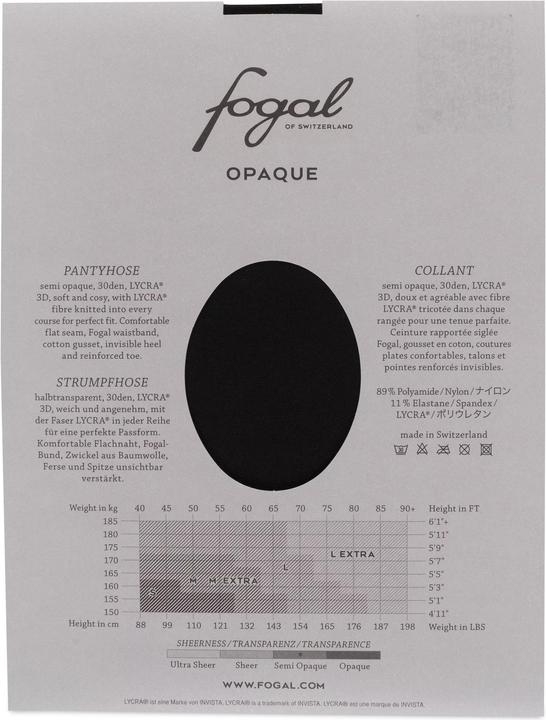 Produktbild Fogal Strumpfhose "Opaque" (30 DEN, 48 - 50)