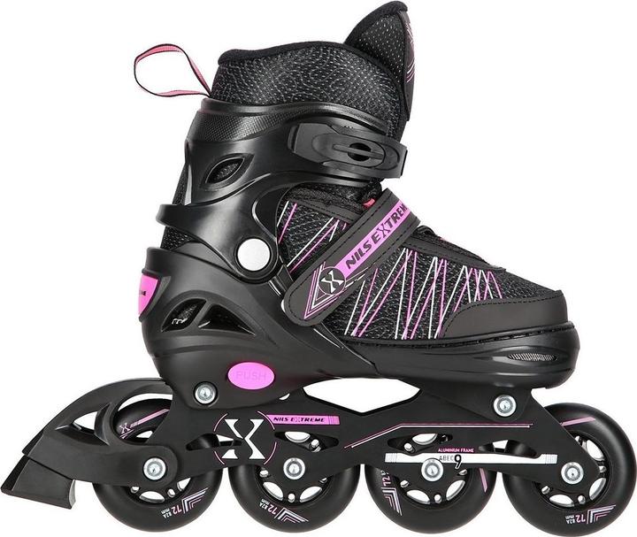 Nils Rollschuhe/Hockey-Skates NH11912 schwarz-rosa - PU76 mm/82A (M 35-38) (35)