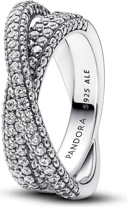 Image du produit Pandora Timeless Pavé Bague croisée double bande (16, Argent 925)