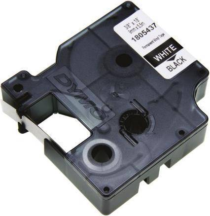 Produktbild Dymo Rhino 9mm weiß auf schwarz Vinyl (0.90 cm, Schwarz)