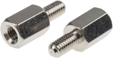 Actual product image Rs Pro Brass Hex Threaded Spacer M4x10mm M/F