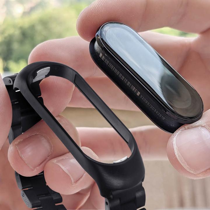 Produktbild Avizar Xiaomi Mi Band 6 / 5 Stahl Armband mit Faltschliesse (Edelstahl)