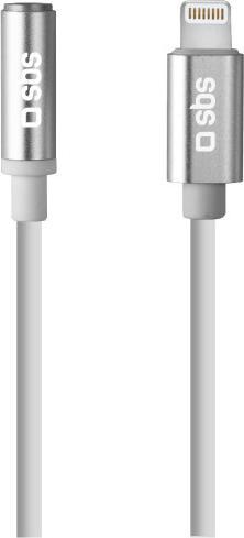 Produktbild SBS TEADAPTJACKMFIW Audio-Kabel 0,15 m 3.5mm Lightning Weiss (0.15 m, 3.5mm Klinke (AUX))