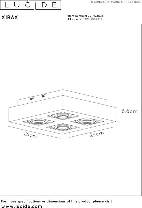 Image du produit Lucide Xirax (320 lm, GU10)