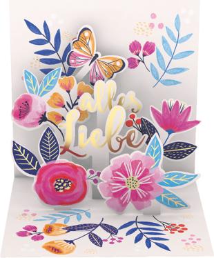 Produktbild Pop-Up Karte - Zum Geburtstag alles Liebe Blumen
