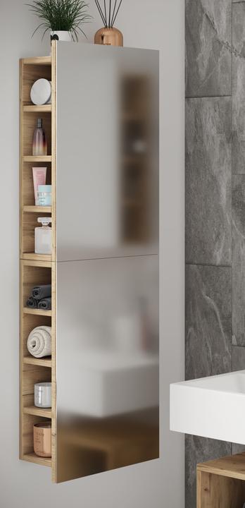 Produktbild VCM Badspiegel Wandspiegel Hängespiegel Spiegelschrank Badezimmer Flandu XL 118 x 40 (40 x 15 x 118 cm)