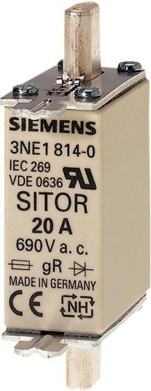 Produktbild Siemens SITOR Sicherung 3NE1 690V 40A Grösse 000 (NH-DIN Sicherung, 40 A, Superträge)