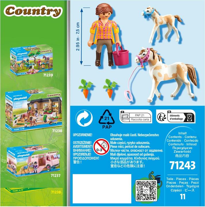 Image du produit Playmobil 71243 Cheval et poulain (71243, Playmobil Country)