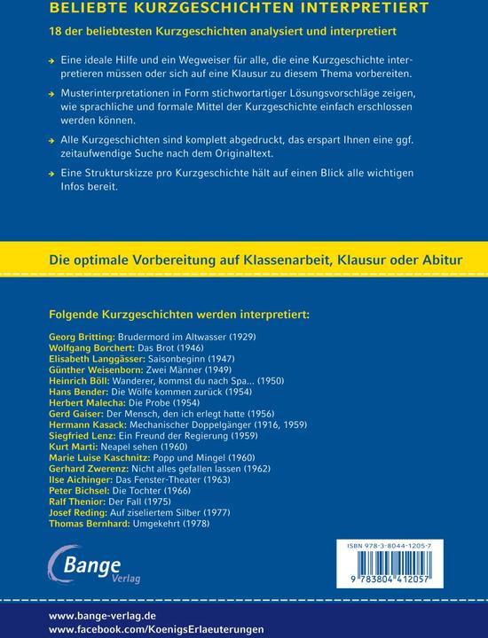 Actual product image Beliebte Kurzgeschichten interpretiert (German, Volker Krischel, 2015)