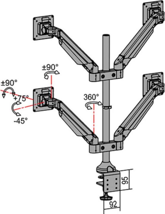 Actual product image Multibrackets MB Gas lift arm HD (Table, 32")