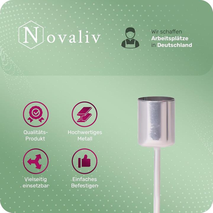 Actual product image Novaliv 12x Stick Candle Holder silver I Candle Pick 10 x 2,5 cm Candle Pin Advent Wreath Decoration I