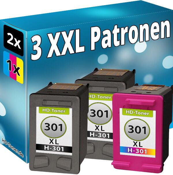 Produktbild Druckfuxx 3x Patronen für HP 301-XL DeskJet 2549 3000 3052A 3054A 3055A 3057A 30