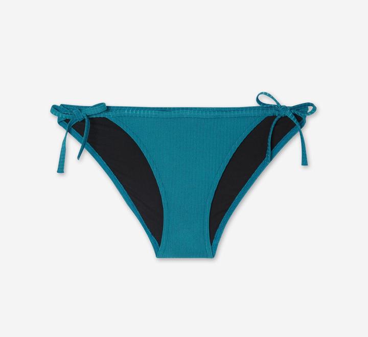 Image du produit Olaian Bas de maillot culotte nouée surf texturé Femme - Sofy folk petrol bleue (40, 42)