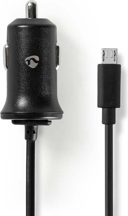Actual product image Nedis CCHAM240ABK Car Charger 2.4 A Fixed Cable Micro-USB Black