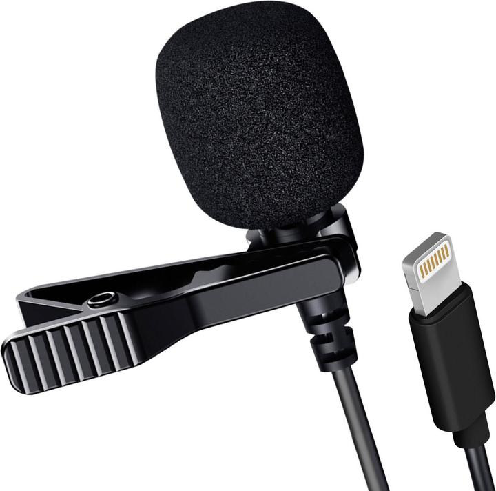 Image du produit LinQ Microphone cravate avec réduction du bruit, connecteur Lightning, - Noir