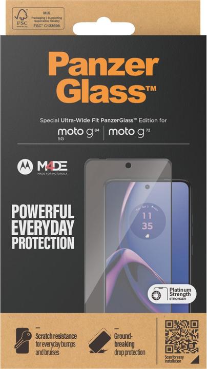 Produktbild PanzerGlass Ultra-Wide Fit (1 Stück, Motorola Moto G84, Motorola Moto G72)