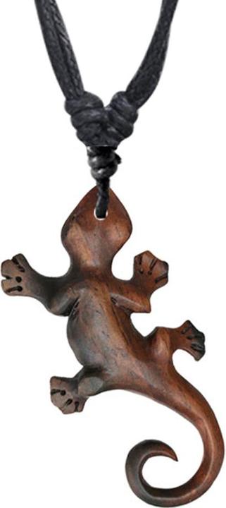 Image du produit Chaotic Trading Halskette schwarz Anhänger Geko aus Narra Holz (Organique, sans laiton)