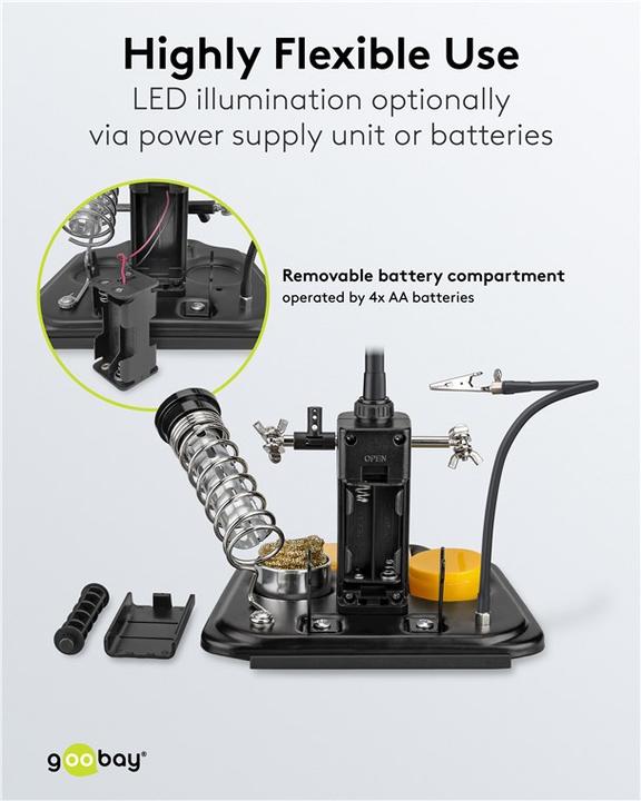 Immagine prodotto Goobay Ausilio per la saldatura con luce LED (Supporto/mano)