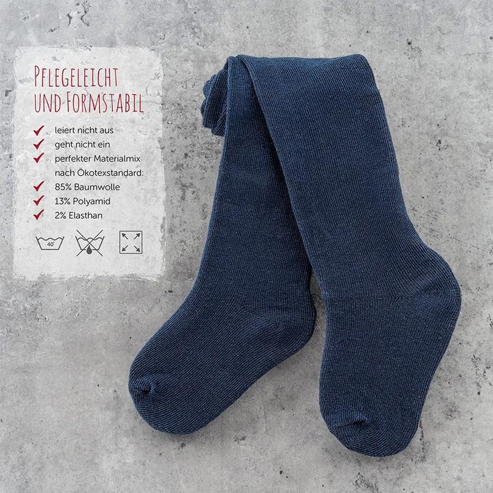 Produktbild La Loona LaLoona Baby-Strumpfhosen Strumpfhose 4er Pack - Marine Grau-Melange - (62/68)
