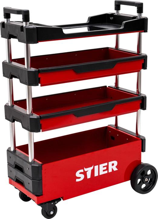 Produktbild Stier Montagewagen klappbar 80kg Tragkraft LxBxH 700x380x535/950mm