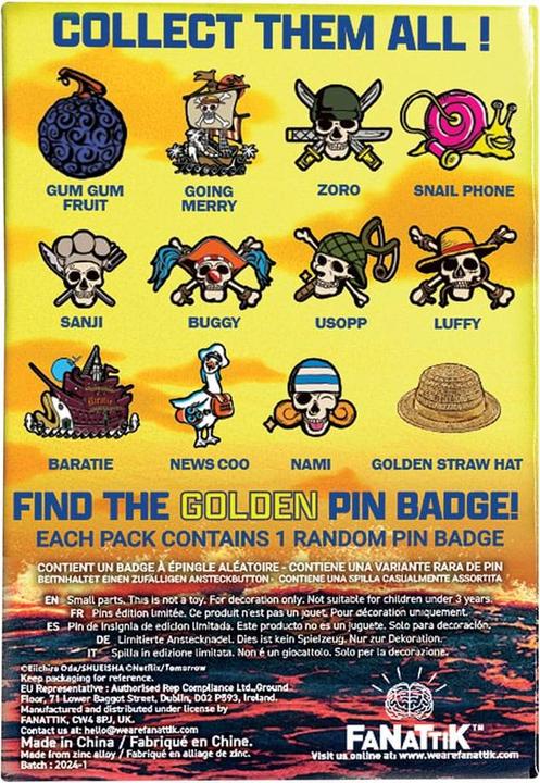 Immagine prodotto Fanattik Distintivi con spilla di One Piece Distintivo con spilla misteriosa (12)