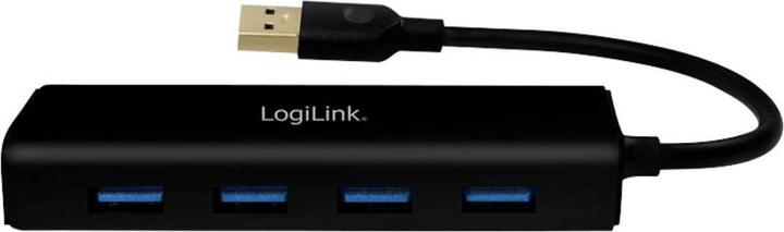 Produktbild LogiLink USB 3.0-Hub 4-Port schwarz Buspowered (USB-A, 4 Ports)