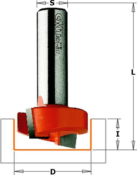 Productafbeelding CMT 901.190.11 19 mm Falz- und Kantenfräser mit Spiralschaft 8 mm