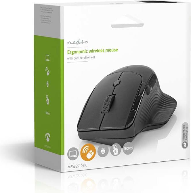 Actual product image Nedis Mouse | Wireless | 800 / 1200 / 1600 dpi | Adjustable DPI | Number of buttons: 6 | Right-handed (Wireless)