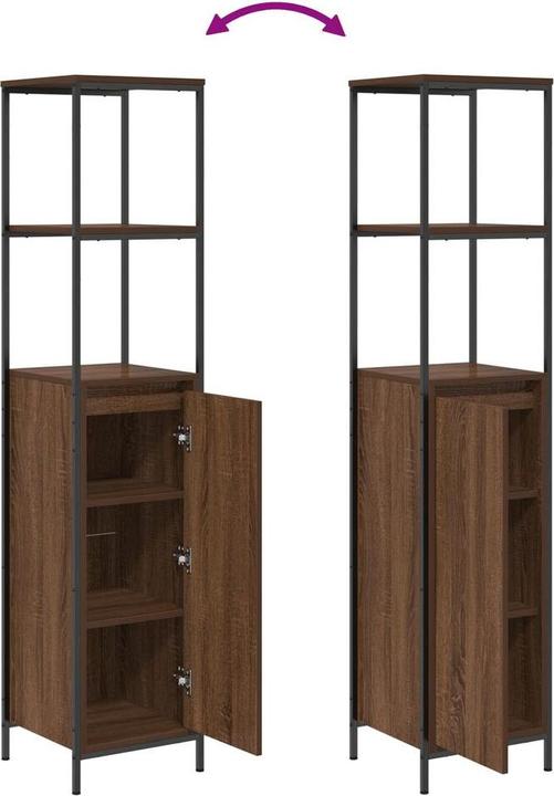 Produktbild VidaXL 3-teiliges Badezimmermöbel-Set - Braune Eiche Holzwerkstoff