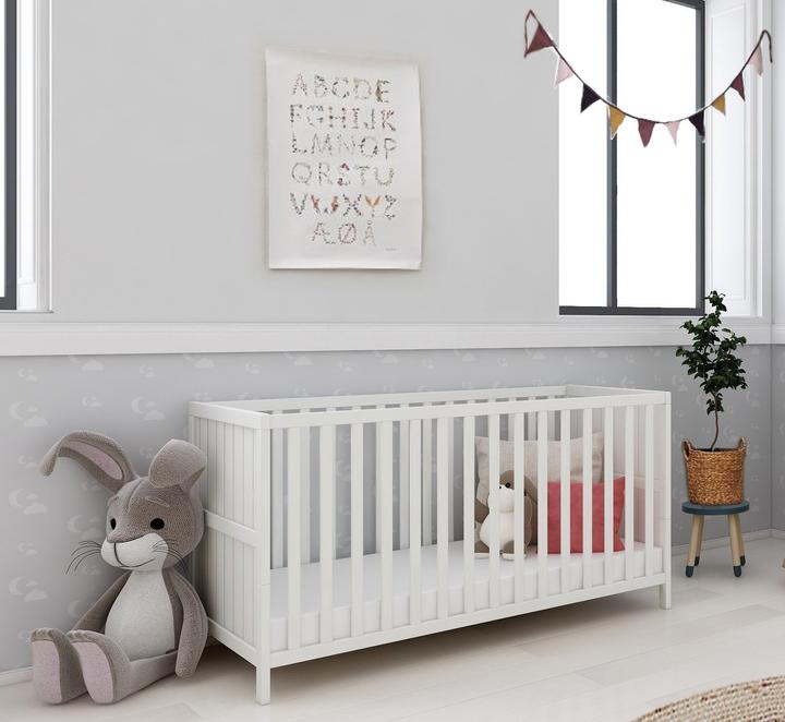 Actual product image Flexa Baby crib Luna with grooved profile (70 x 140 cm)