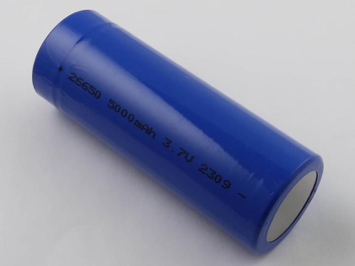 Immagine prodotto AccuCell Cella rotonda 26650, ioni di litio, 3,7V, 5000mAh, 18,5Wh, con porta di ricarica USB-C (1 pz., 26650, 5000 mAh)