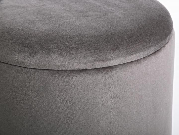 Image du produit Bizzotto Tabouret Polina Gris rond avec espace de rangement