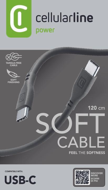 Produktbild Cellularline Soft cable 120 cm - USB-C to USB-C (1.20 m, USB 3.2 Gen 1)
