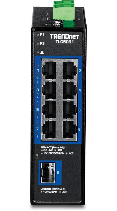 Produktbild Trendnet 9-PORT INDUSTRIAL 2.5G DIN-RAIL (8 Ports)