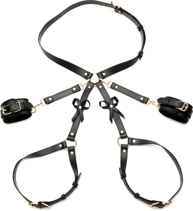 Actual product image XR Brands Bondage Harness w/ Bows M/L - Black