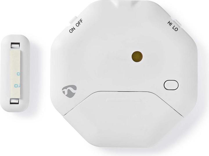 Actual product image Nedis Doorstep Window Alarm Magnetic Sensor Battery Powered 2X CR2032 85 dB White