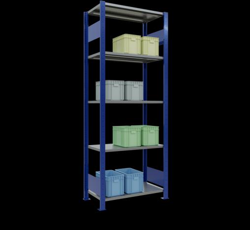 Actual product image Schulte Lagertechnik MULTIplus150 boltless basic shelving system with length ledgers