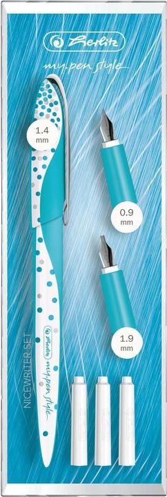 Produktbild Herlitz Füllfederhalter my.pen style Nicewriter Frozen Glam 1 Stück (Blau, Weiss, 1 x)