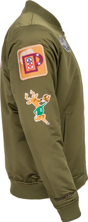 Produktbild Mitchell & Ness M&N Satin Bomber Jacke - PATCHES Milwaukee Bucks - XXL (XXL)