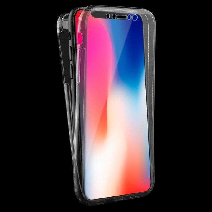 Produktbild König Design Apple iPhone X Full Body 360 Silikon Schutzhülle Handyhülle Case Hülle Grau (Apple iPhone X)