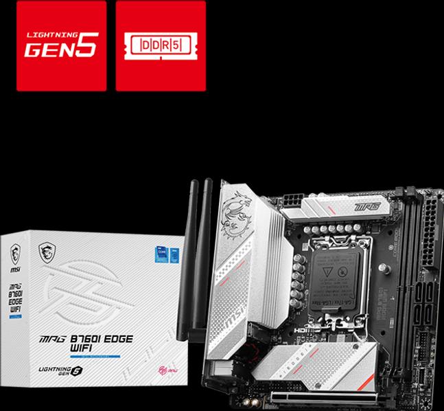 Image du produit MSI MPG B760I EDGE WIFI (LGA 1700, Intel B760, Mini-ITX)