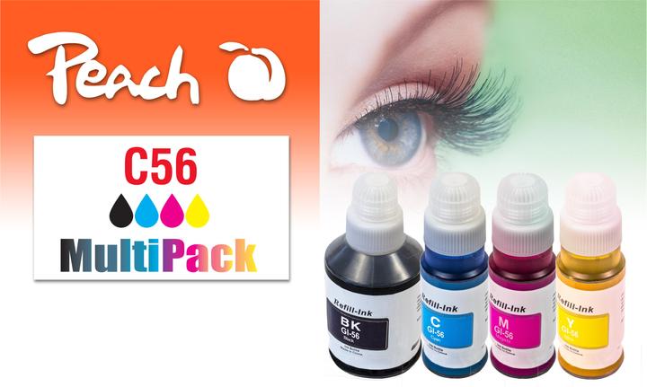 Actual product image Peach Ink Canon CISS GI-56 Multi-Pack C, M, Y, BK (C, M, Y, BK)