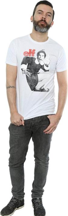 Actual product image Elf Mens Mono Distressed Poster T-Shirt (M)