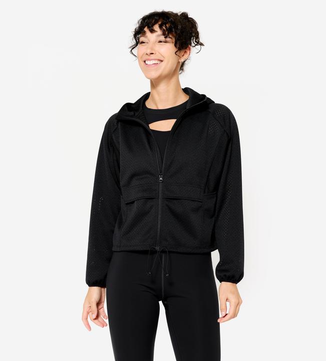 Produktbild Domyos Trainingsjacke Damen perforiert - Light schwarz (S)